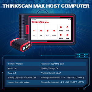 ThinkScan Max 2 Lector de código automotriz profesional 28 Servicio de mantenimiento ECU Codificación Prueba DE ACCIÓN OBD2 Escáner de diagnóstico - Product Image 5