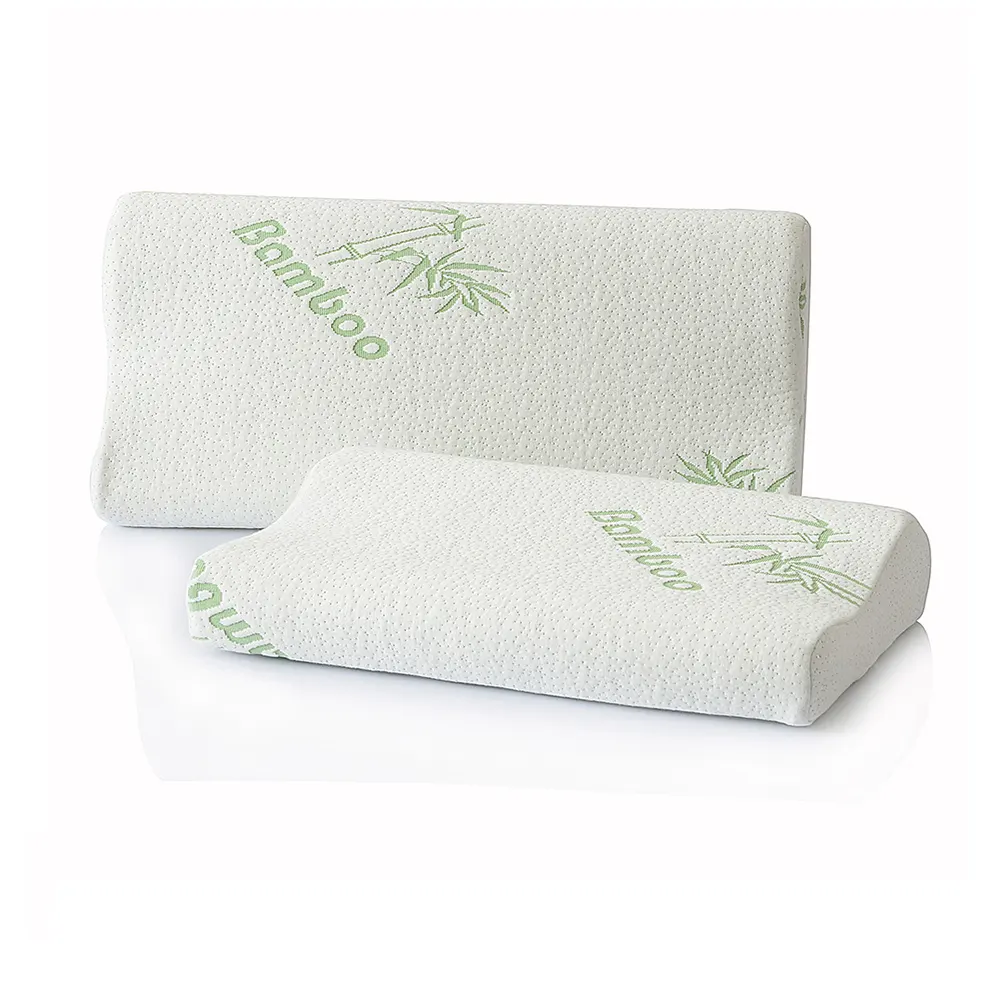 Oreiller en mousse à mémoire de forme, coussin en forme de vague, en bambou, pour lit d'hôtel, maison, promo, 4 tailles