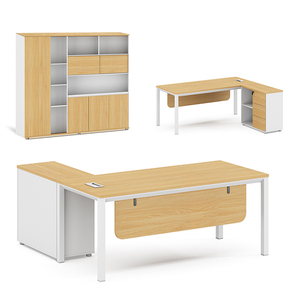 Escritorio de oficina ejecutivo moderno con almacenamiento incorporado Mesa de ordenador de muebles de oficina CEO Boss - Product Image 5