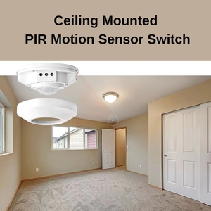 Interruptor de sensor de movimiento de alta sensibilidad con detección de 360 °, sensor PIR montado en el techo, temporizador de ajuste y sensibilidad a la luz