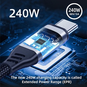 Factory OEM Mobile Phone <strong>Computer</strong> 48V 5A Fast Charging 240W USB 2.0 <strong>Data</strong> Transfer USB Type C to USB Type C PD 240W Cable - Product Image 3