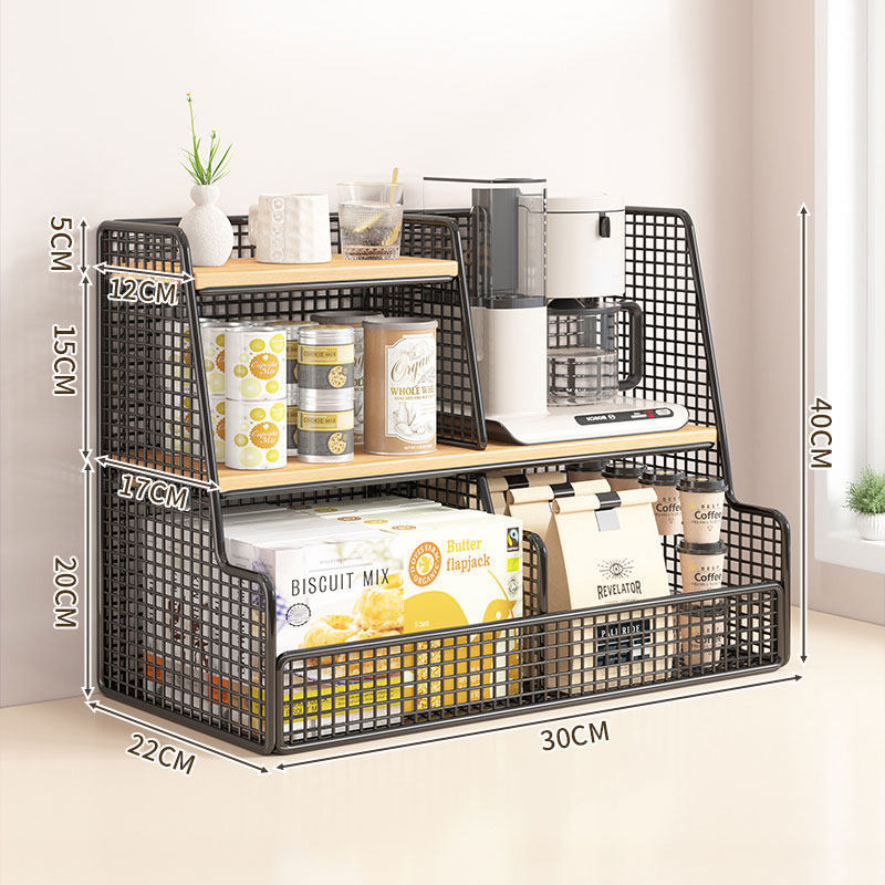 Black frame, solid wood, double compartment, 30CM