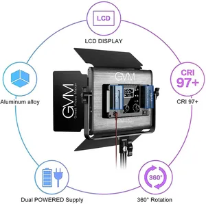 Gvm 880RS 2L 60w Rgb <strong>Led</strong> Video Light Kit Gaming Streaming Photography Bluetooth Control Dimmable Panel - Product Image 5