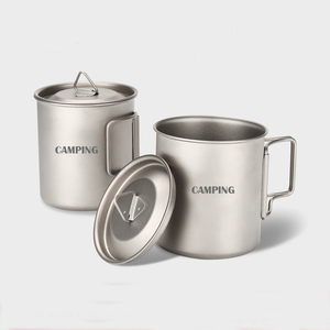 Portable Camping Coffee <strong>Cup</strong> with Foldable Handle, Ultra-light Titanium <strong>Cup</strong> for Outdoor Backpacking - Product Image 2