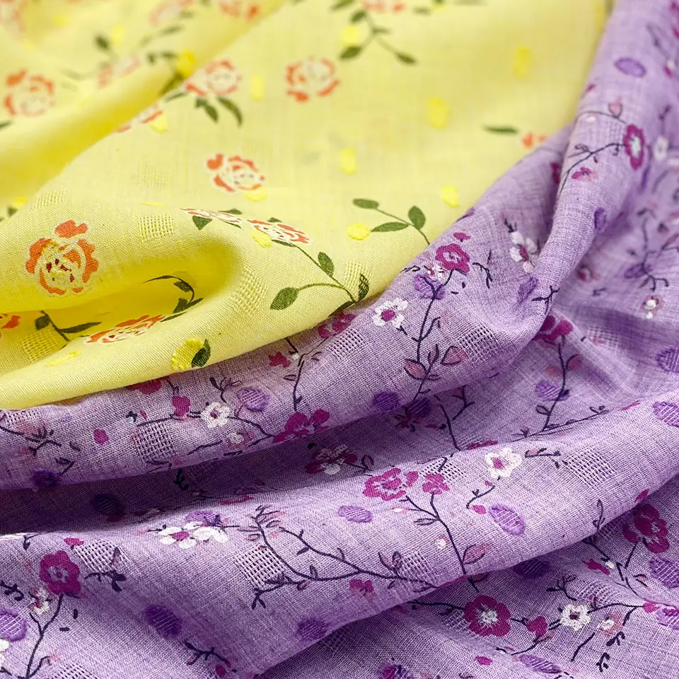 ผ้าซับในลายดอกไม้ดอกกุหลาบ85gsm สำหรับผู้หญิง,ผ้าคอตตอน80% โพลี20% พิมพ์ลายบล็อกด๊อบบี้แบบใหม่