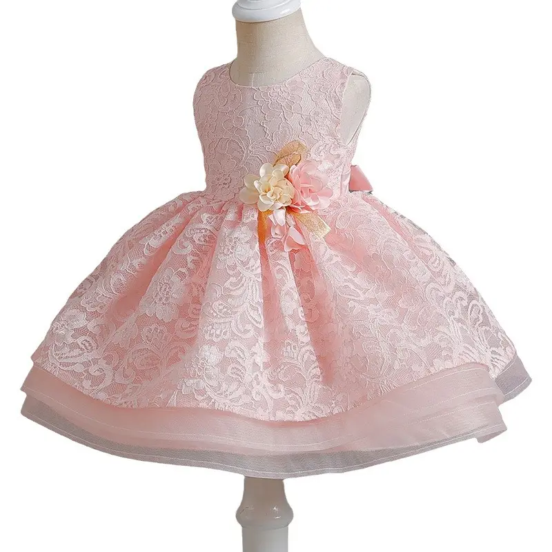 Vestido de aniversário para meninas de 1 ano, vestido de princesa boutique para bebês recém-nascidos, roupa de festa e batizado, vestidos de lua cheia