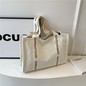 Nhà máy tùy chỉnh bông vải Tote Túi tùy chỉnh in logo mang nhãn hiệu dây đeo vai công suất lớn mua sắm sang trọng Túi - Product Image 1