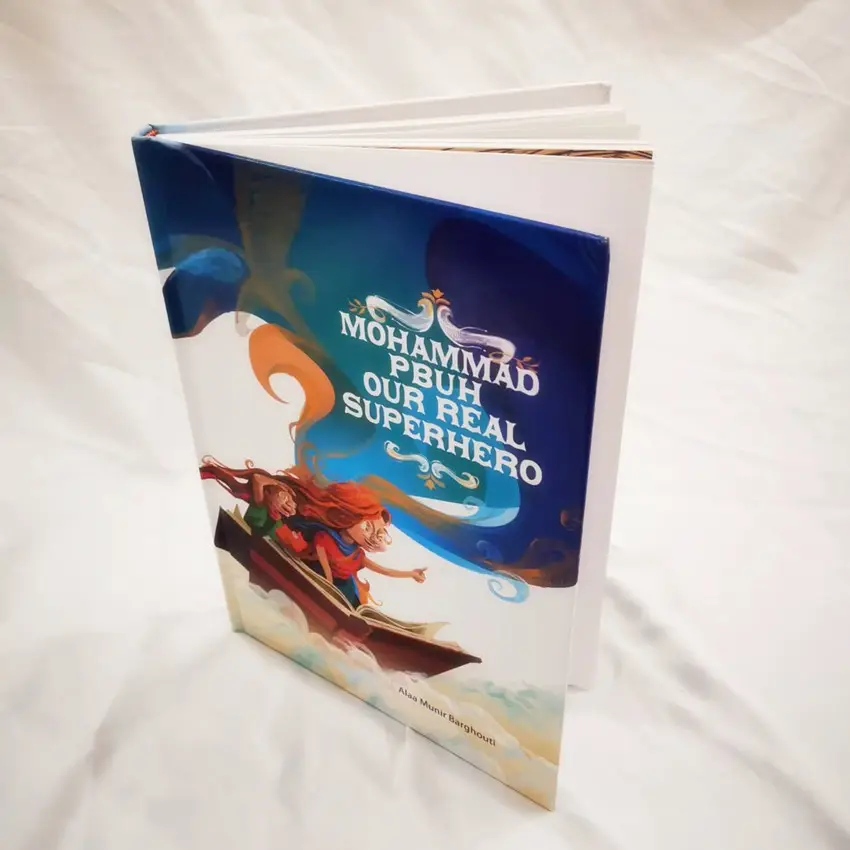 Buku Kertas Cetak Massal Kustom Harga Terbaik Pemasok Pabrik Papan Abu-abu Belakang Keras Pencetakan Buku Stroy Arab Islam Tebal 2Mm