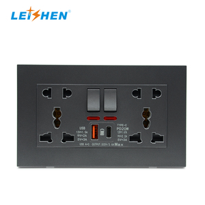 Precio de fábrica 1 Gang 2 Way 5 Pin Eléctrico Montado en la pared Multifunción 13 Amp Interruptor de enchufe universal Salida con 2 USB y LED - Product Image 3