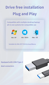 DVD RW CD ประเภท C/USB3.0 ออปติคอลไดรฟ์เครื่องอ่านไฟภายนอก BluRay DVD CD ไดรฟ์ประเภท C USB SD TF Card Reader - Product Image 3