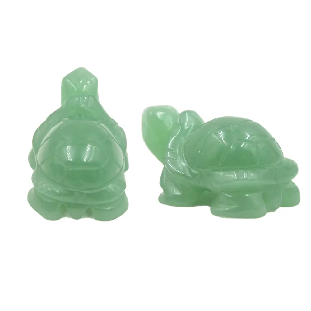 2021 nuovo avventurina verde 2 pollici cristallo fatto a mano animale carino tartaruga all'ingrosso pietra naturale incidere tartaruga per i regali