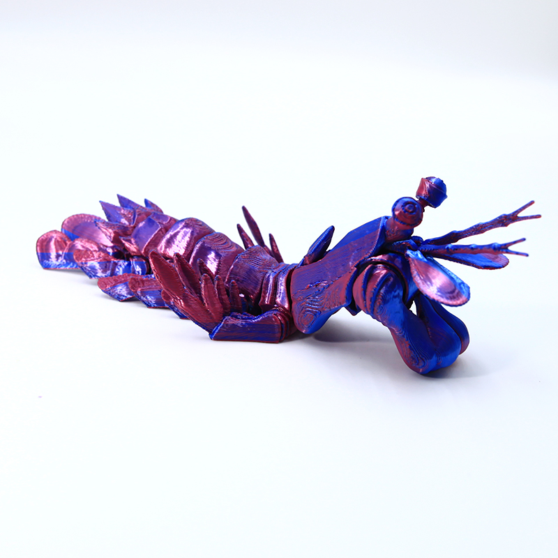 17cm red and blue skin shrimp
