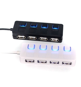 黑色4端口USB 2.0 3.0集线器分离器，带独立480Mbps快速传输数据适配器，适用于带开/关开关的计算机 - Product Image 4