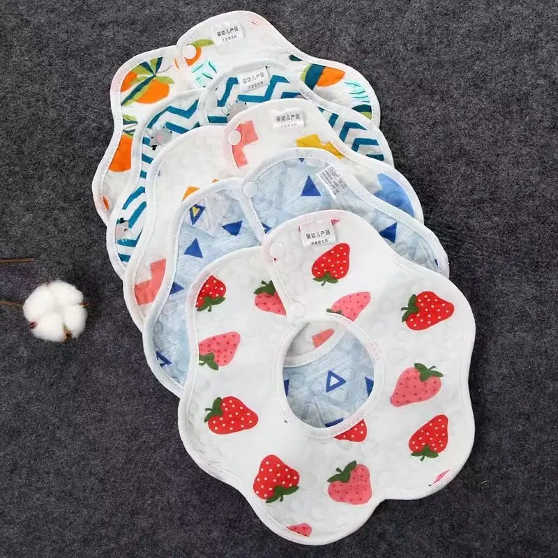 Baberos de bebé de muselina 100% algodón orgánico Paquete de bebé Bandana absorbente Baberos