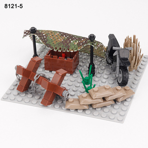 Modelos militares en miniatura Centro de comando táctico Defensa Bunker Escena Juego de construcción Placa base Campamento del ejército Juguete Bloque de construcción
