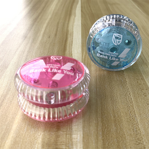 Özel tasarım UV baskı plastik şeffaf pembe mavi rulman duyarlı Yo Yo topu Led Flashin Toy oyuncak - Product Image 2