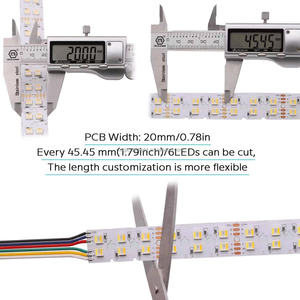 5สีใน1แอลอีดีคู่แถวกว้าง20มม. PCB 132LEDs/M 24V RGB + CW + WW 5in1ดัดได้ RGB CT ไฟแถบไฟ LED สีขาวคู่ - Product Image 2
