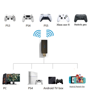Gamepad denetleyici dönüştürücü için kablosuz USB adaptörü PS5/PS4/PS3/Xbox one S/anahtarı Pro denetleyici adaptörü - Product Image 2