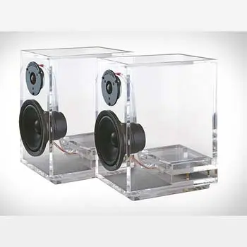 Vonvik caixa de som acrílica transparente, mini caixa de som, suporte de plástico
