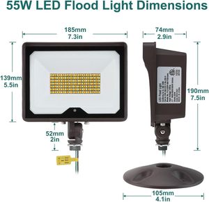 DLC Listed listelenen 50W DOB LED projektör alüminyum Knuckle braketi ile peyzaj uygulaması için IP65 değerlendirme - Product Image 2