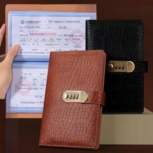 Vintage Leather Creative Student Diary Printed Password Notepad Ledger <strong>Notebook</strong> - Product Image 3