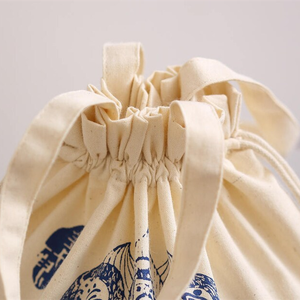 环保定制标志礼品圆底帆布棉双绳蜡烛拉绳袋带手柄 - Product Image 6