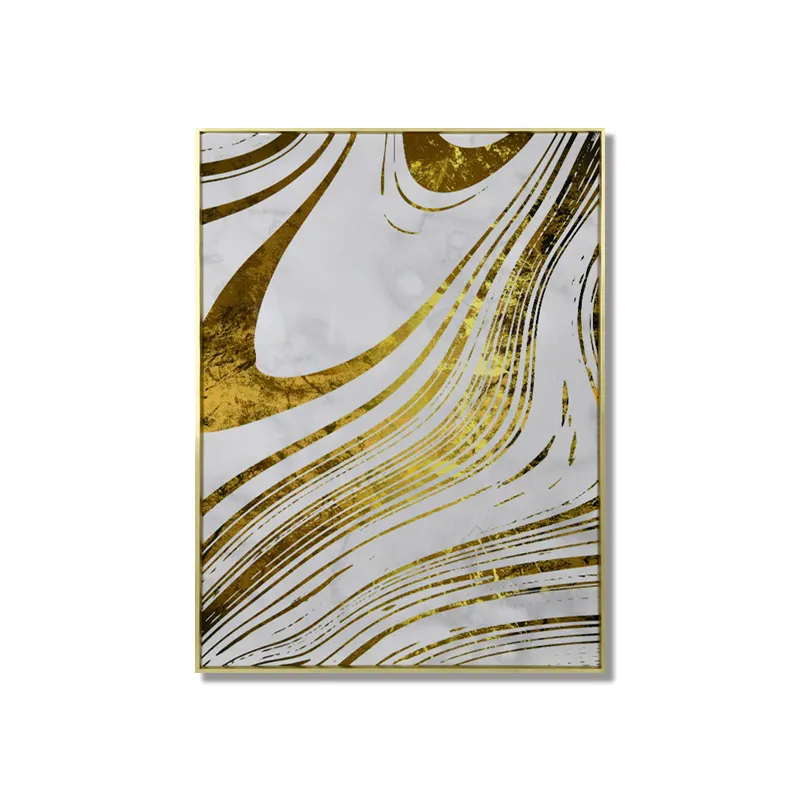JZリビングルームの装飾手作り金箔アクリルプリント壁アートアートワーク抽象ゴールドクリスタル磁器絵画