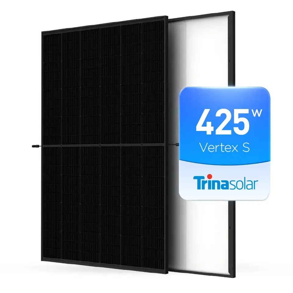 Лучшая цена Trina Vertex S + 425 Вт черная рамка солнечные панели Tem-Neg9.29 425 Вт солнечная панель для дома