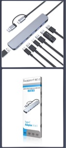 Trasferimento dati USB Hub 7 in 1 Splitter Usb dati Usb3.0 adattatore Hub Docking Station Type-c Data Hub per Computer portatile - Product Image 6