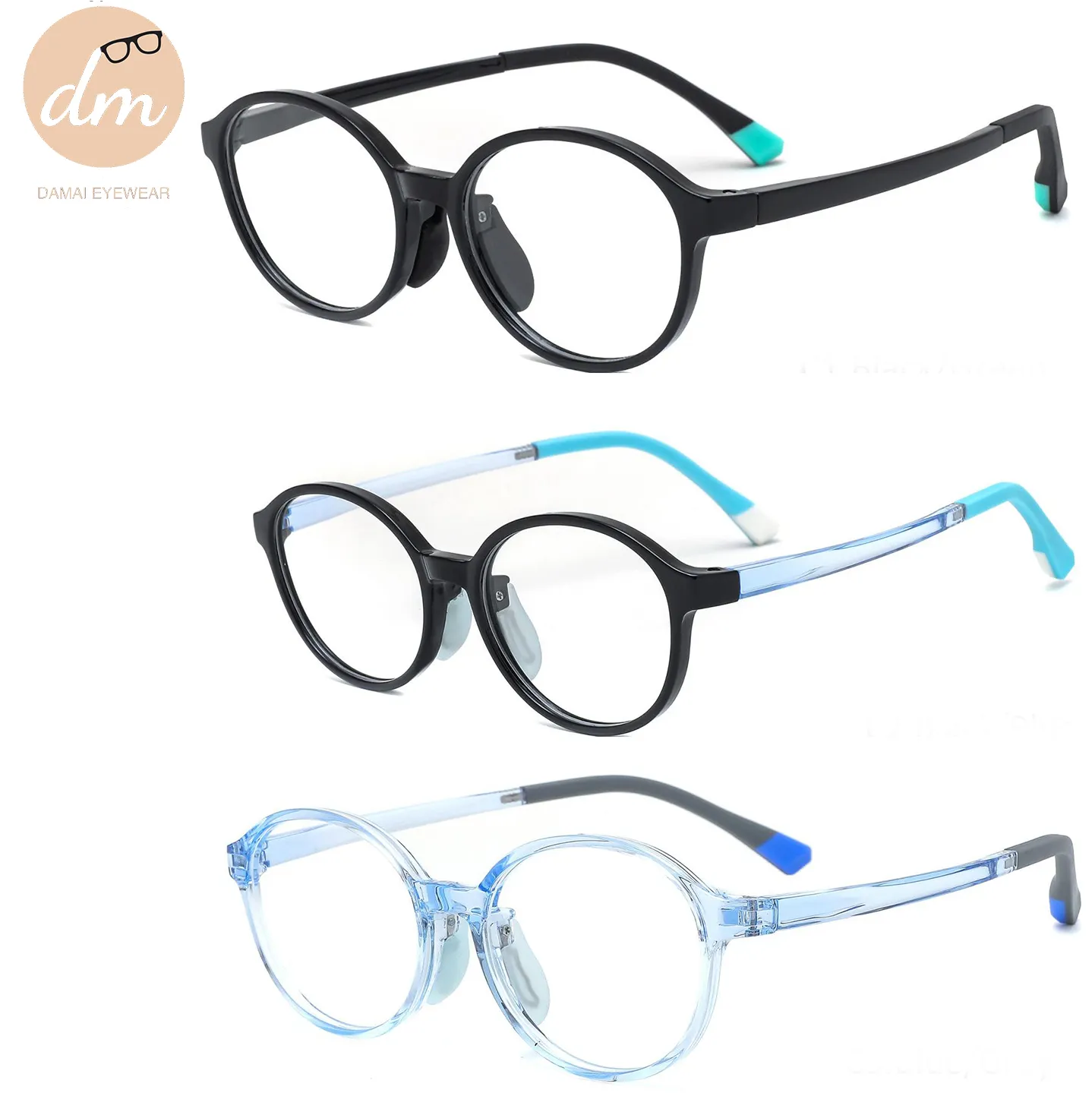 Prix usine poids léger Double ovale TR90 enfants monture de lunettes cadre optique