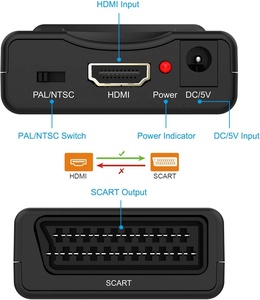 Adaptador convertidor HDMI a SCART, convierte la señal digital de video y audio HDMI 1080P a señal analógica SCART CVBS - Product Image 3
