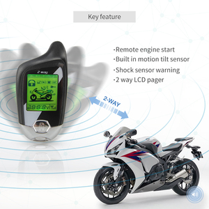 EASYGUARD2 דרך <span class=keywords><strong>LCD</strong></span> הביפר תצוגה אופנוע אזעקה מרחוק מנוע להתחיל תנועה חיישן אזהרה
