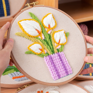 Flower <strong>Pattern</strong> Punch Needle <strong>Kits</strong> with All-in-One Materials for Crafting - Product Image 5