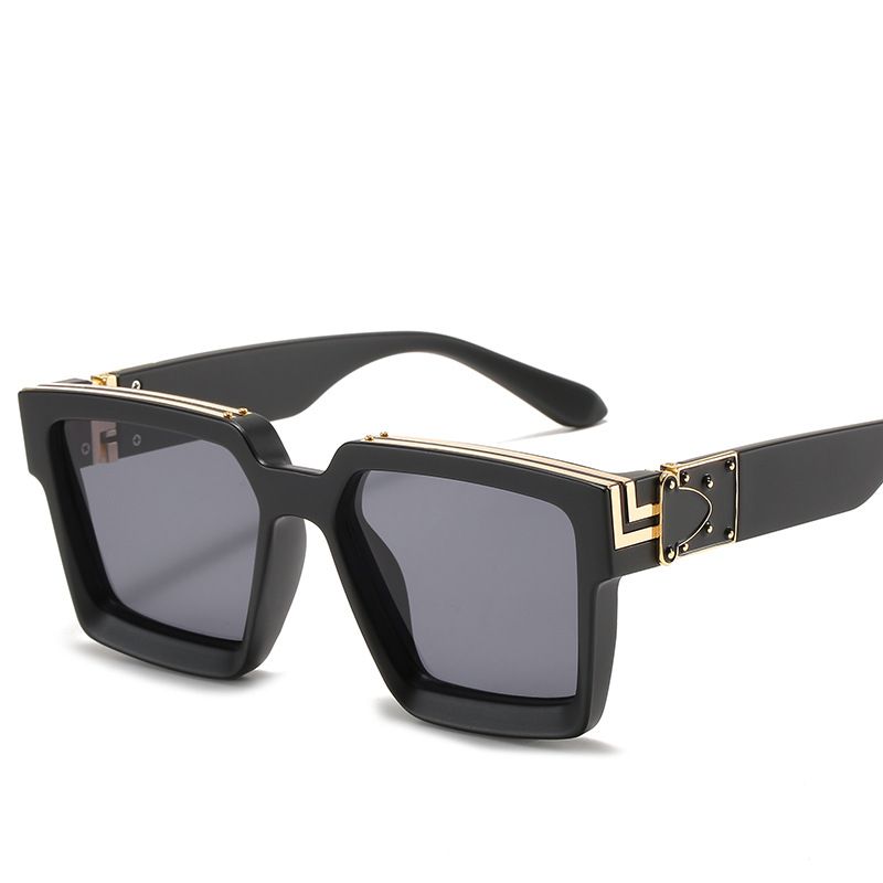 Cadre noir sable feuille noire et grise