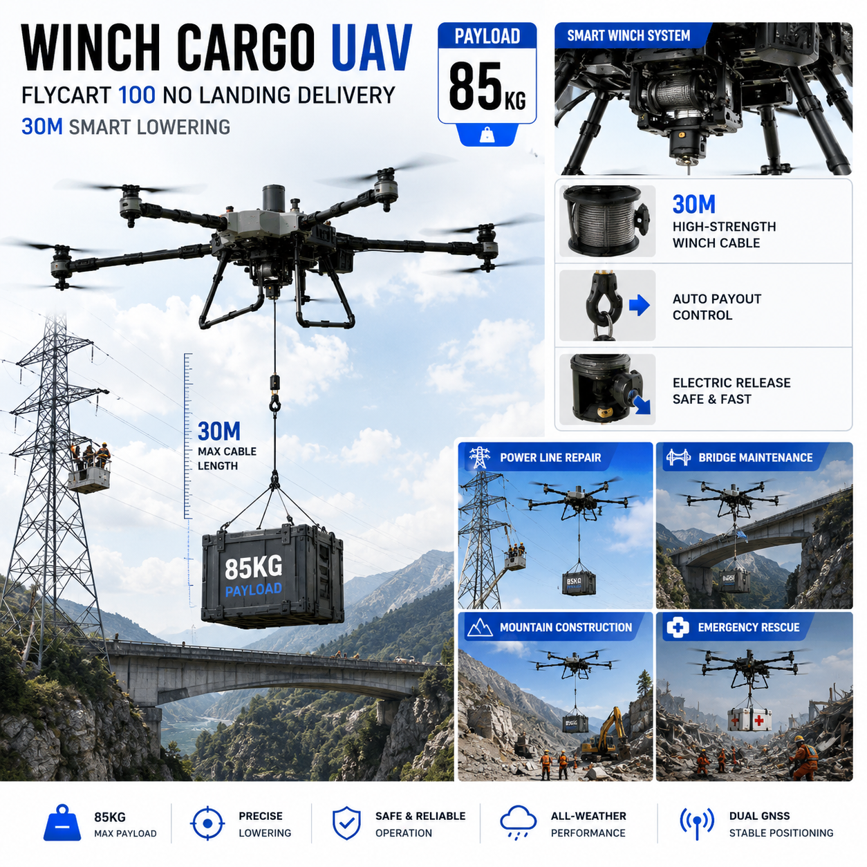 FlyCart Drone Cargo 100-Winch
