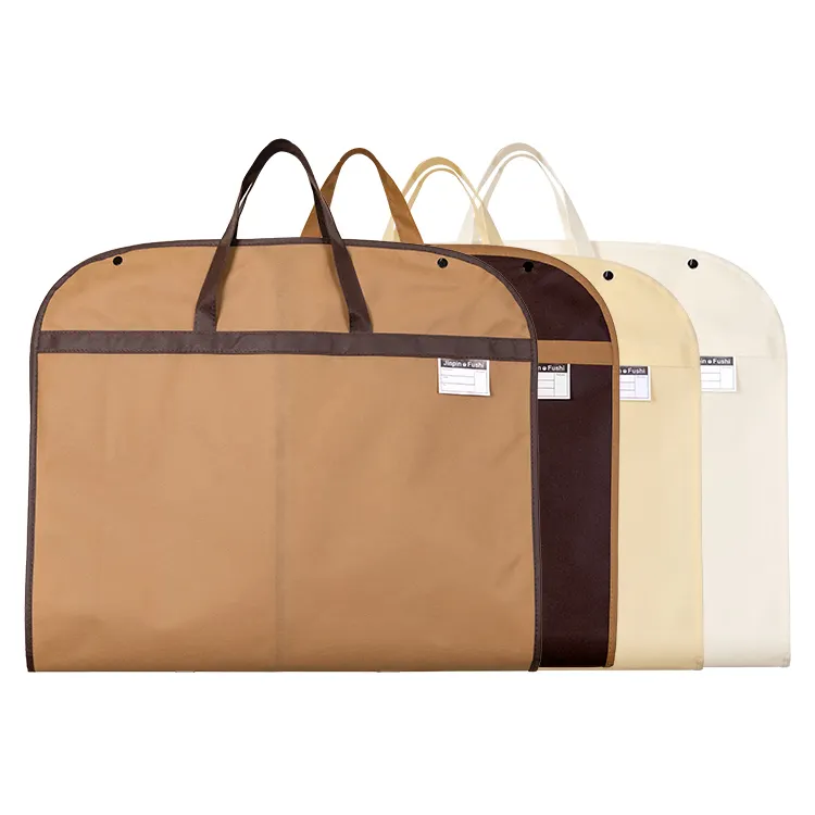 Impressão personalizada Cor LOGOTIPO Barato Não tecido Dobrável Reutilizável Garment Pack Storage Man Suit Cover Bag Preço com Hanger Hole