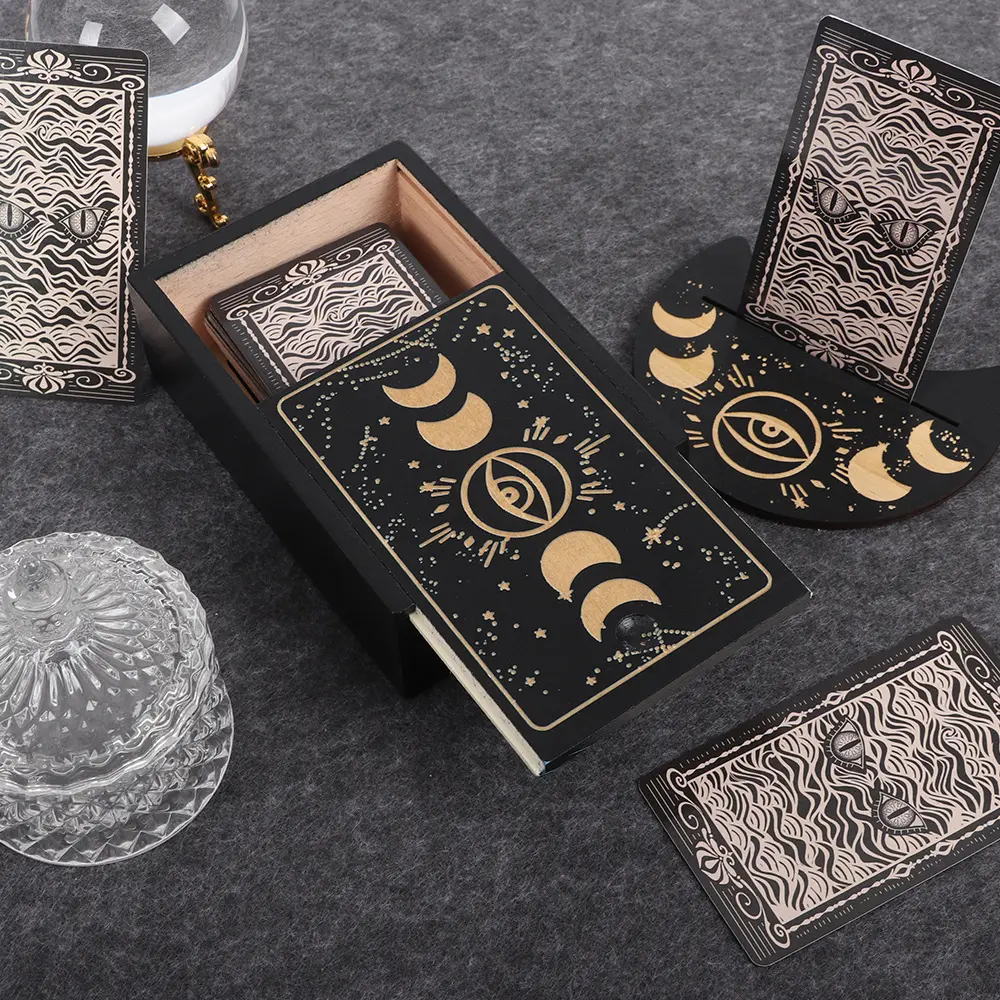 New wooden tarot box and wooden tarot bracket tarot box lucky trinkets souvenir box divination ceremony props