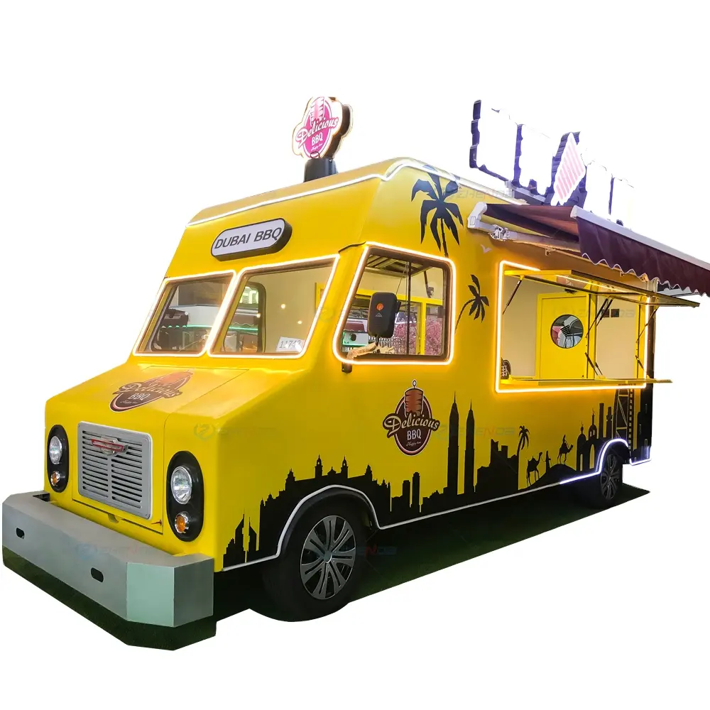 Simpatico camion per alimenti a forma di anatra gialla camion da pranzo per cucina di strada di alto livello