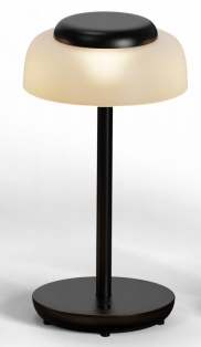 Lámpara de mesa recargable negra