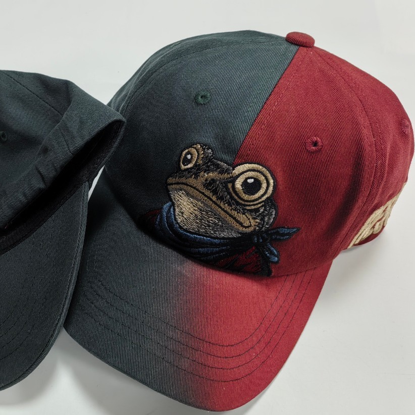 Frog stitching embroidery