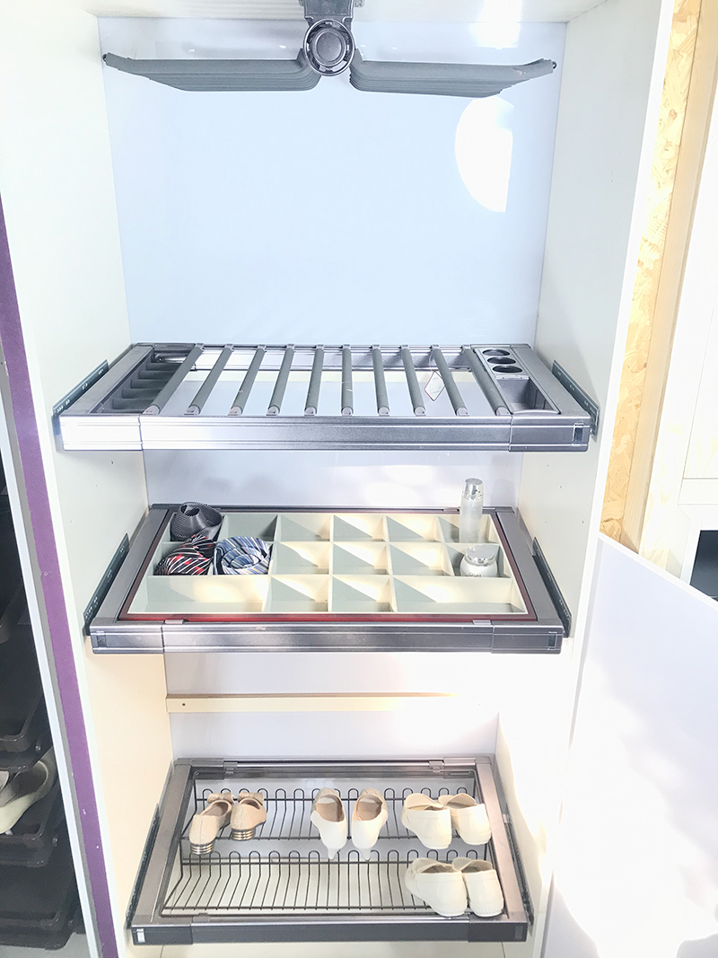 2021 top mounting slide out trousers pants hanging rack/wardrobe trousers rack/classification box  for wardrobe cabinet storage