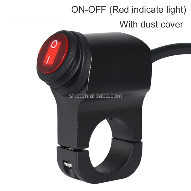SLKE red second gear LED handlebar fixed dirt bikes waterproof headlight spotlight fog lamp on off flash switch