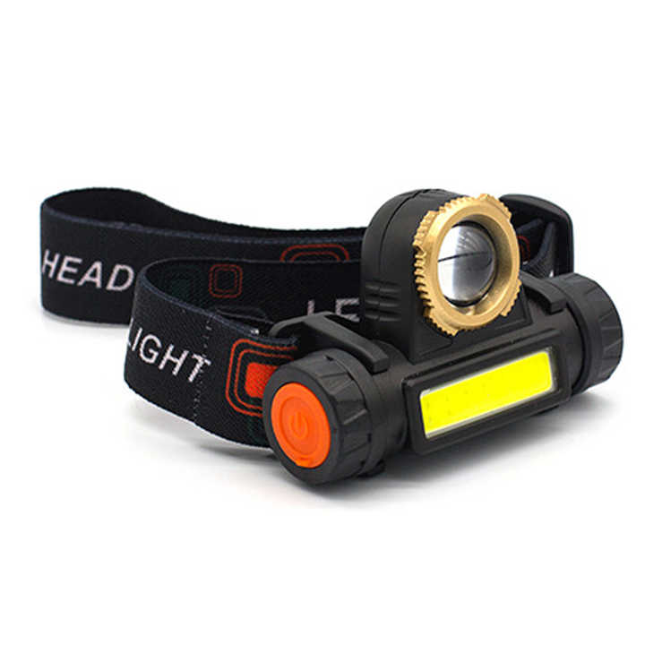 Portable USB Mining LED Headlamp With USB Rechargeable Headlamp Waterproof COB Head Torch Head Lamp