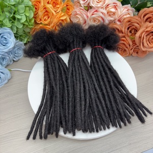 アンナdreadlocksナチュラルブラック | 人間の髪のドレッドロックエクステンション | ロックバンドル手作り人間の髪の恐怖