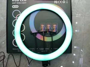 Sıcak satış MJ18 18 inç RGB LED halka ışık ile mobil telefon tutucu dim iki renkli özel sahne etkisi ile - Product Image 5