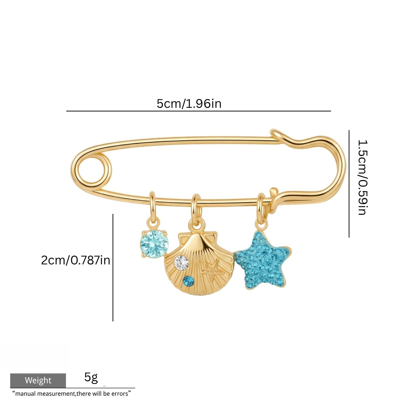 Gold Star Shell Brooch GRJ4806BH