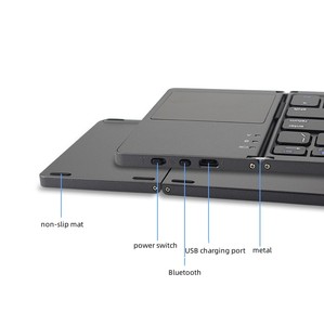 Mini teclado Bluetooth plegable inalámbrico, teclado táctil compatible con el sistema IOS Android, teclado portátil plegable