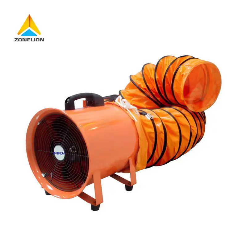 Ventilador de flujo axial portátil 200 300 400 500mm, ventilador de escape Industrial móvil de tubería marina, ventiladores de ventilación de humo de almacén