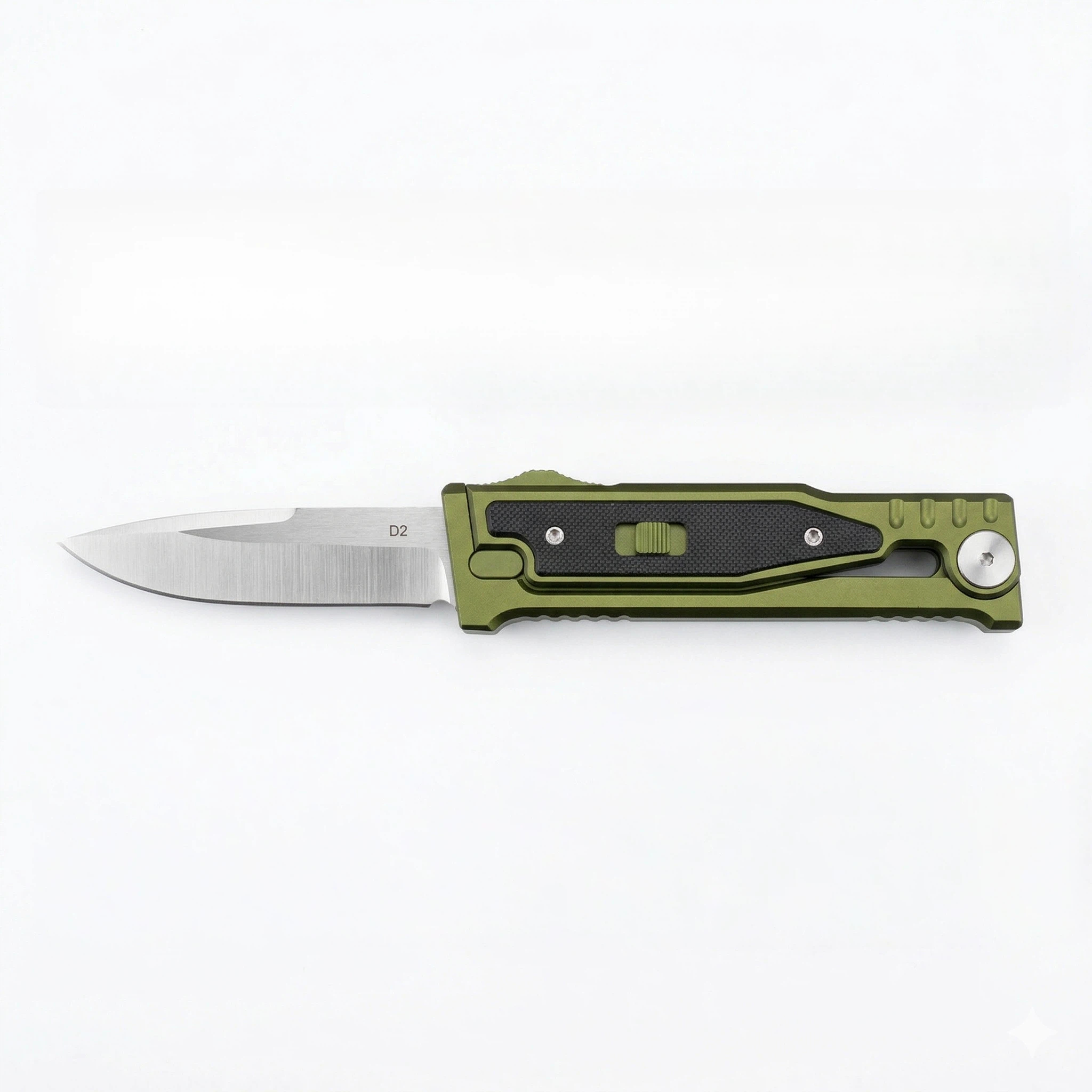 Green-handled single-edged blade