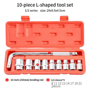 Evrensel 10 adet ekipman aletler el aletleri L kolu ile lokma anahtar Set 1/2 standart yuva araba tamir araçları kiti - Product Image 2